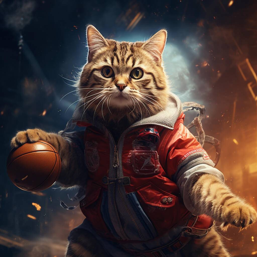 Black Cat With Big Eyes Painting Cool Basketball Photos