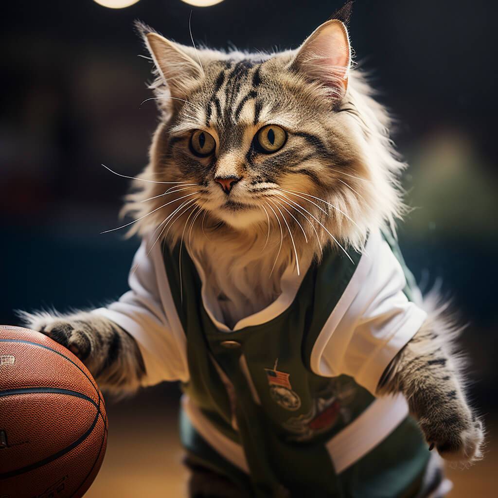 Surreal Cat Paintings Funny Basketball Photos
