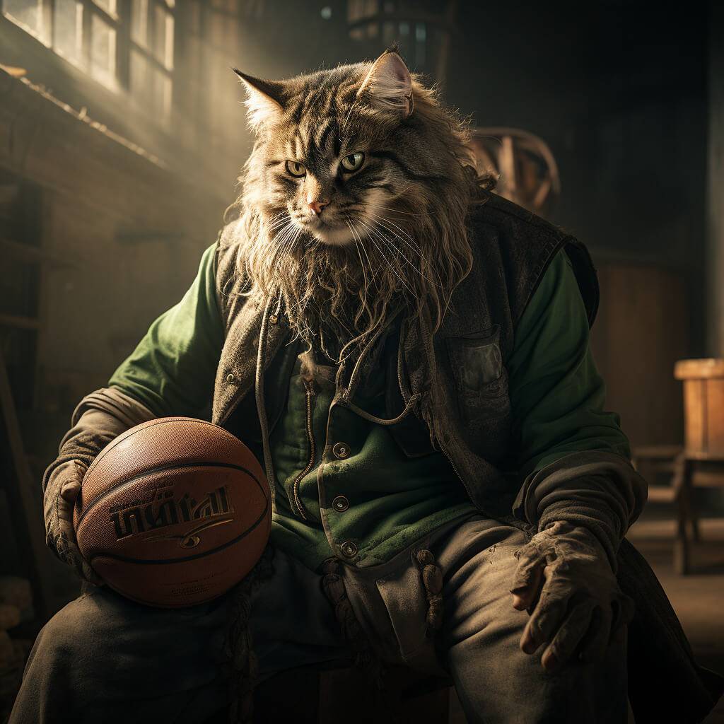Cat Painting Custom Basketball Ground Photo