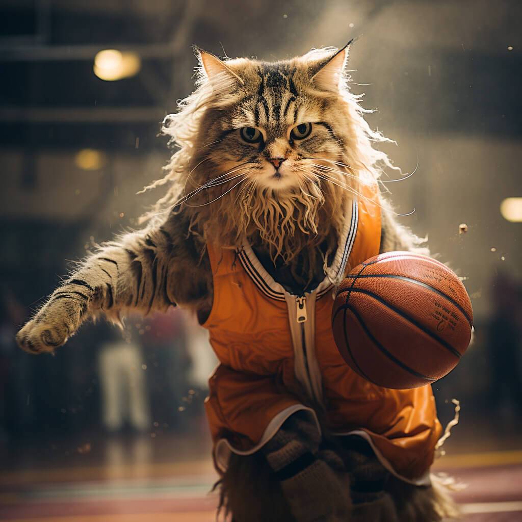 Cat Painting Wall Custom Photo Basketball