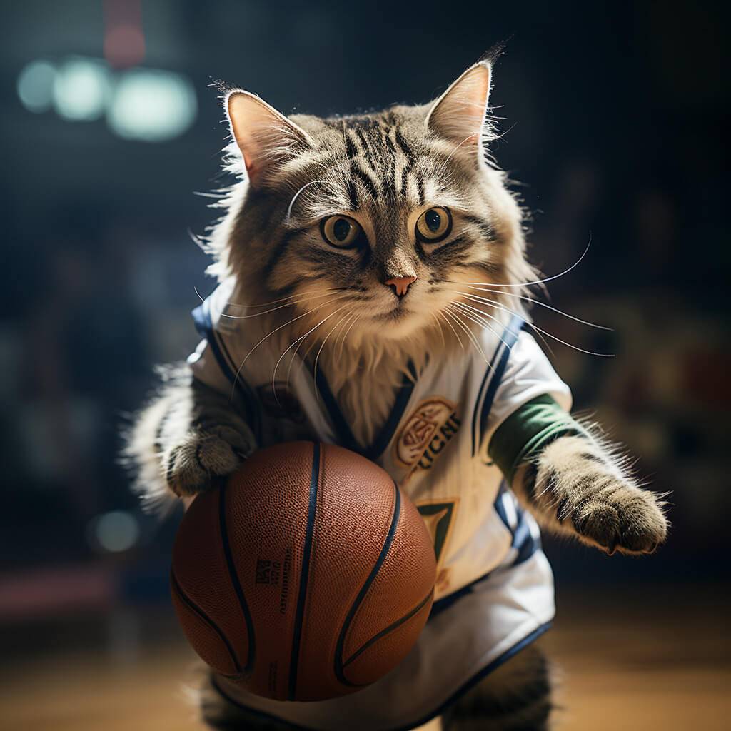Paintings With Cats In Them Basketball Ring Photo
