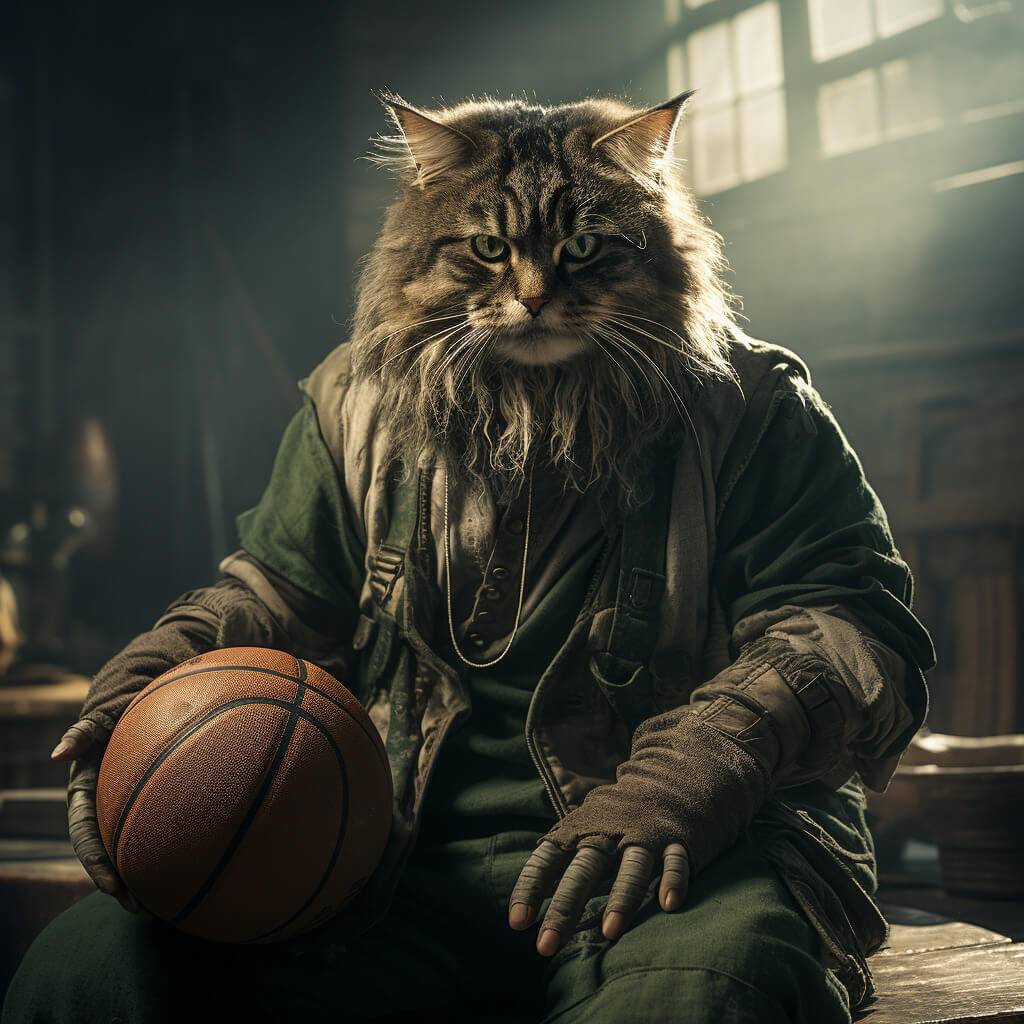 Funny Paintings Of Cats Basketball Themed Photoshoot