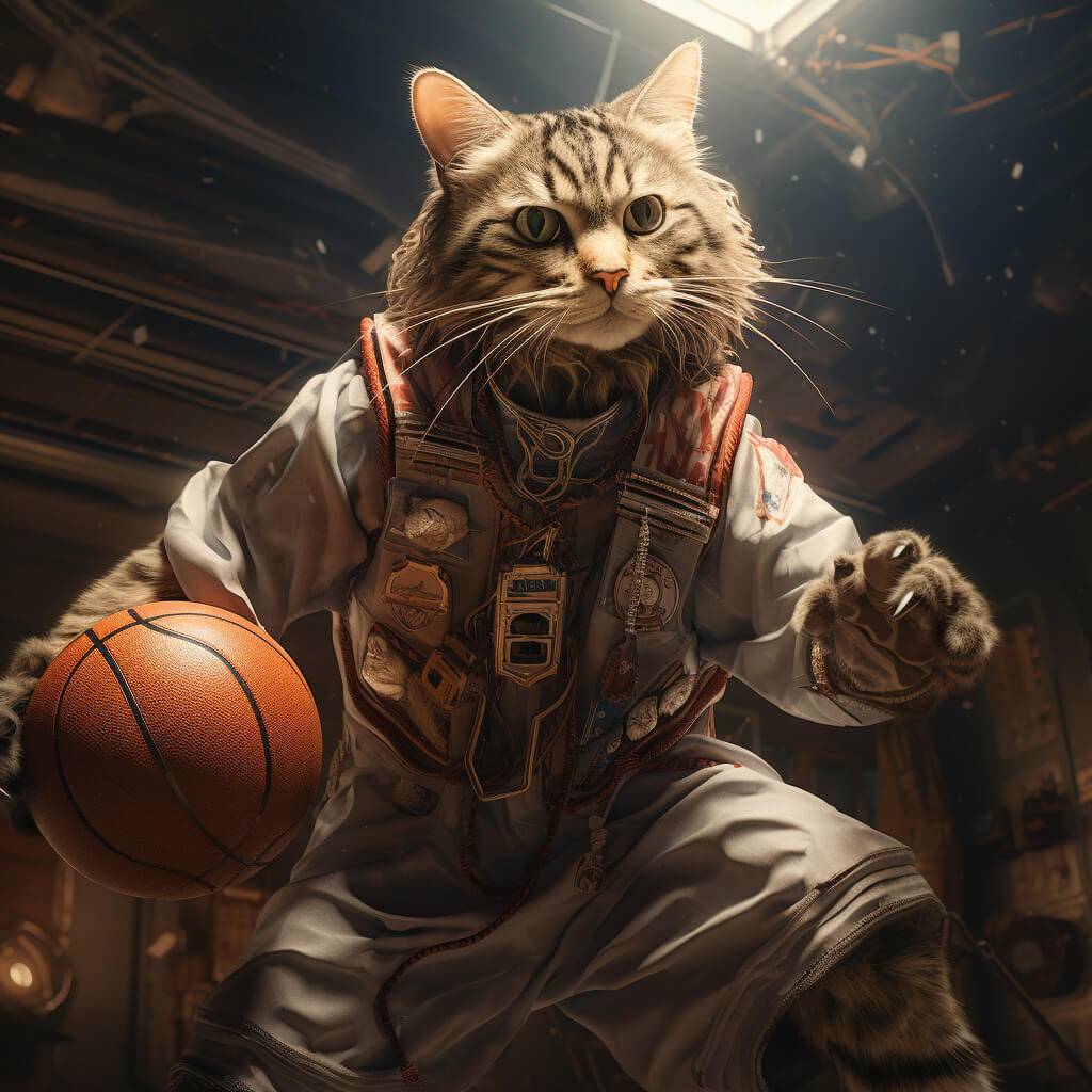 Best Cat Painting Basketball Game Photography