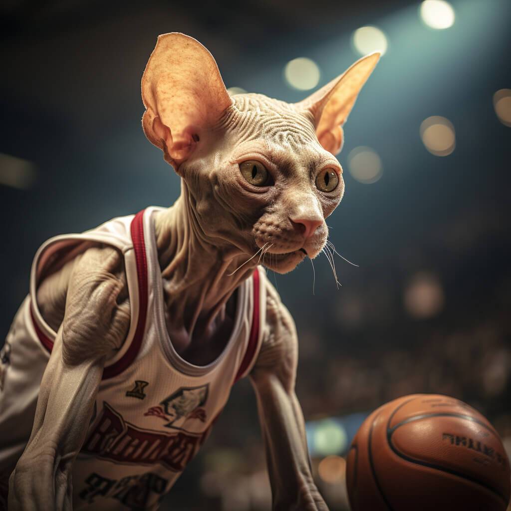 Modern Cat Paintings Cute Basketball Photos
