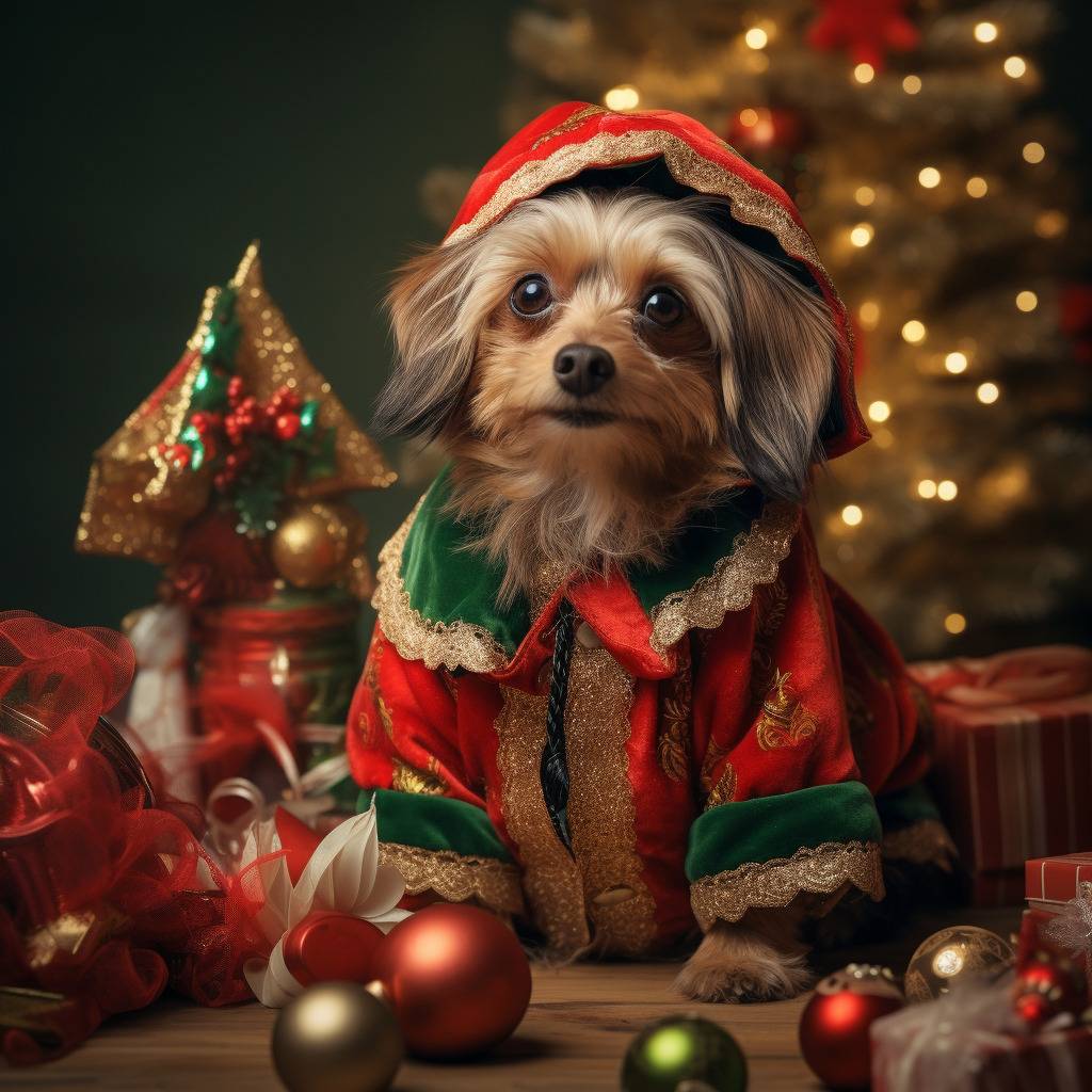 Christmas Wall Art Dog Cat Portrait From Photo