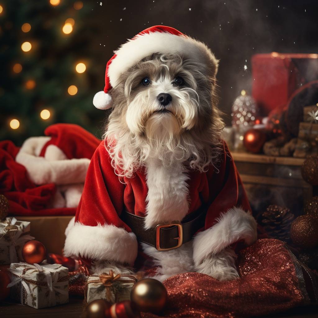 Pet Portrait Christmas Paintings On Canvas
