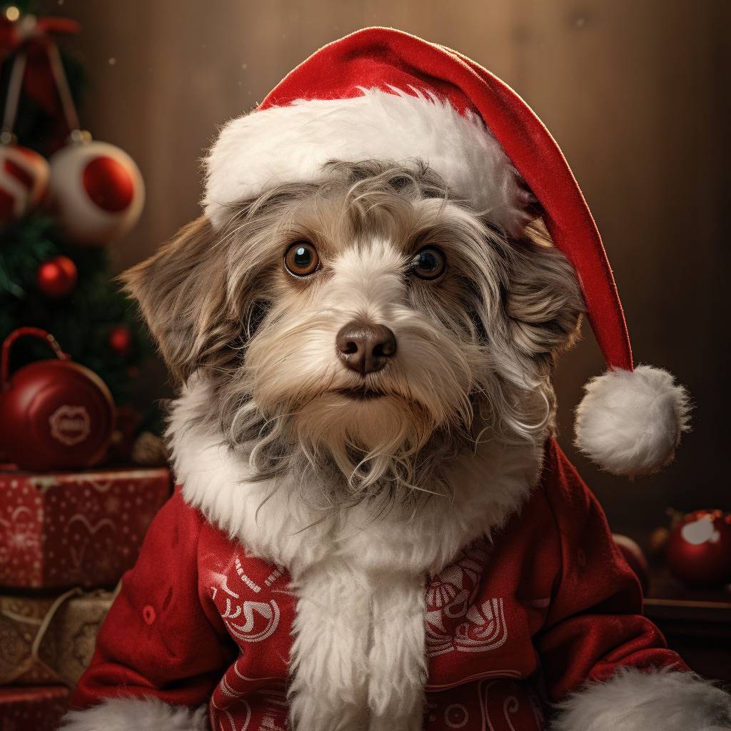Custom Pet Christmas Themed Paintings
