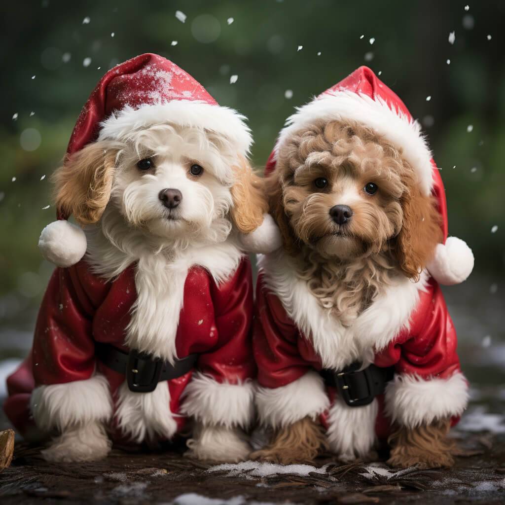 Funny Christmas Paintings Pet Photo Portraits