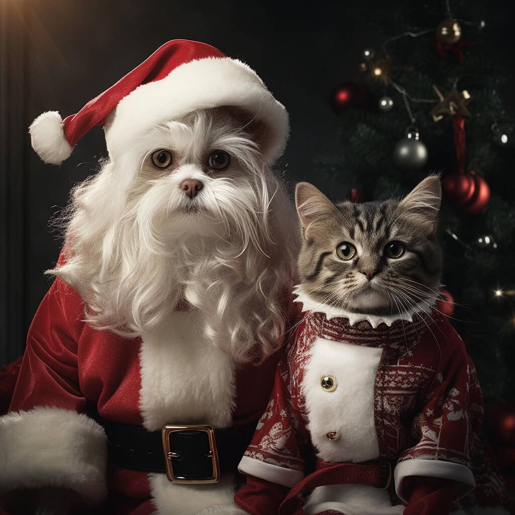 Custom Pet Christmas Canvas Art Diy
