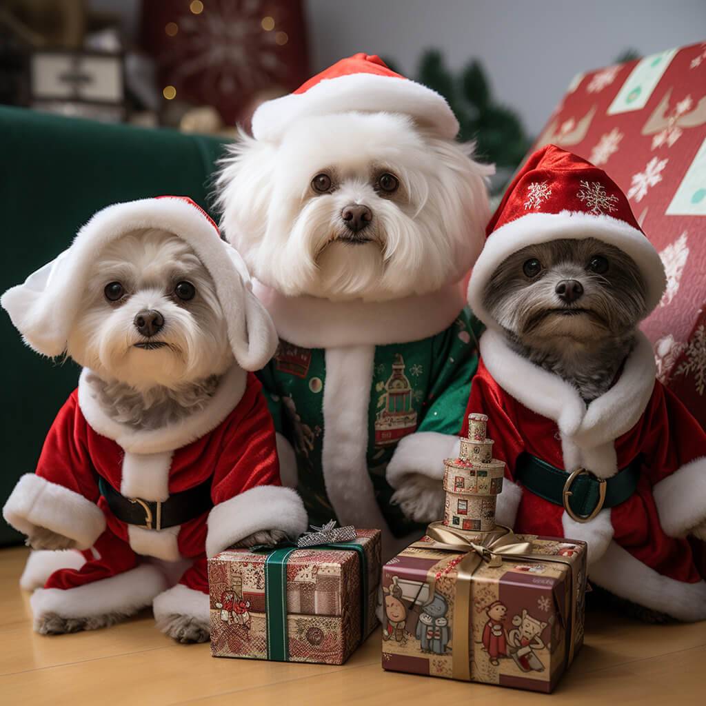 Dog Christmas Painting Animal Portraits From Photos
