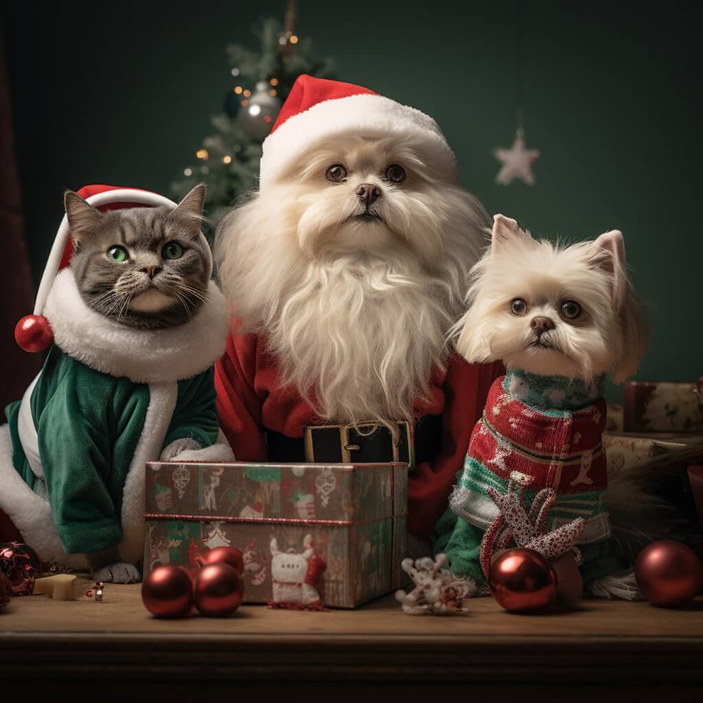 Christmas Diy Canvas Painting Pet Dog Portraits