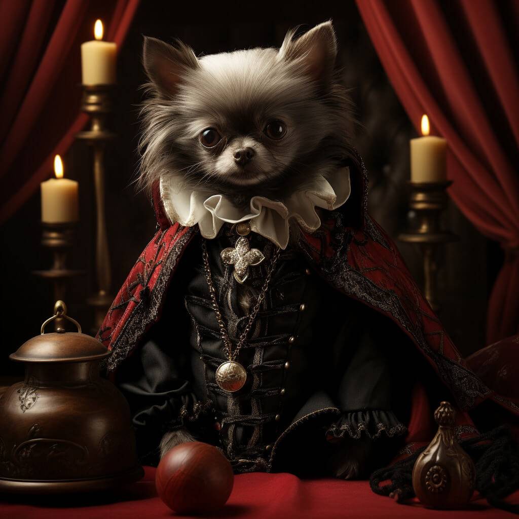 Vampire Digital Art Pet Dog Art Portrait Painting