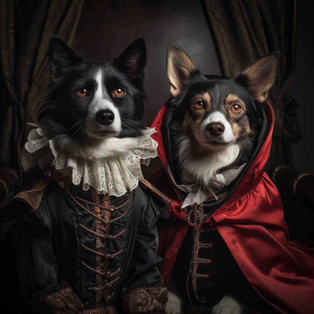 Custom Pet Portraits Vampire Renaissance Art Style