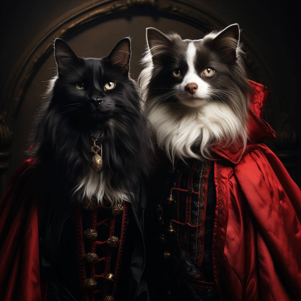 Vampire Old Renaissance Paintings Cat Pet Portraits