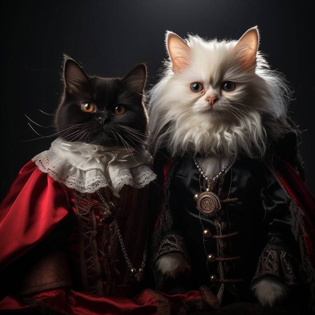 Renaissance Era Art Vampire Dog Cat Photo Portraits