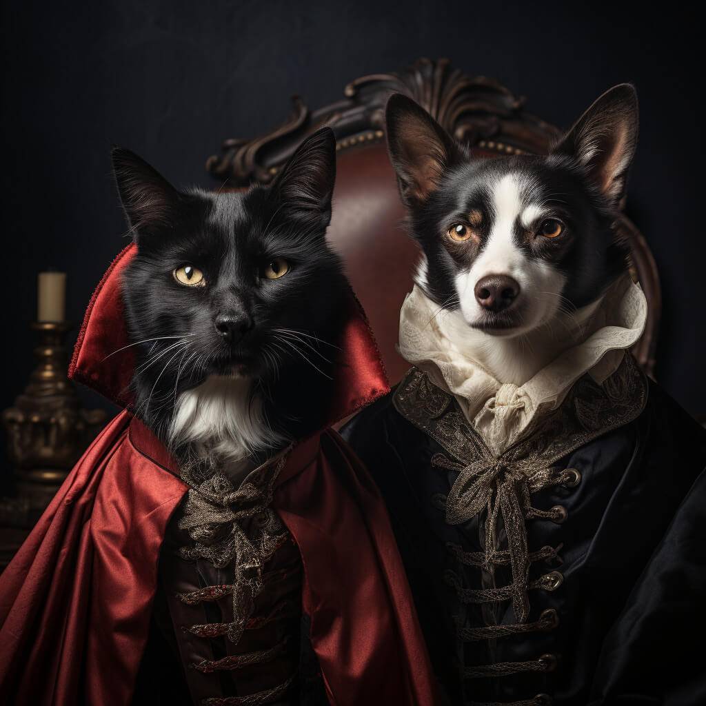 Funny Renaissance Art Vampire Pet Painting
