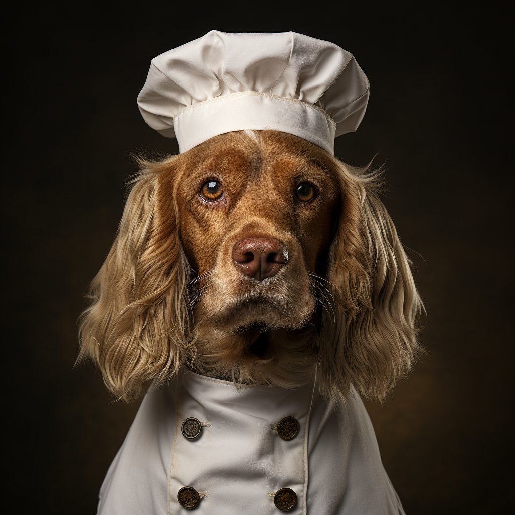 A Chef Picture Custom Dog Canvas Painting