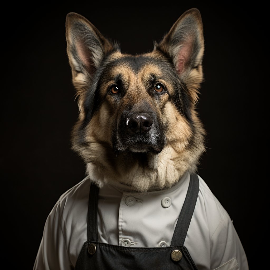 Chef Attire Images Dog Painting Simple