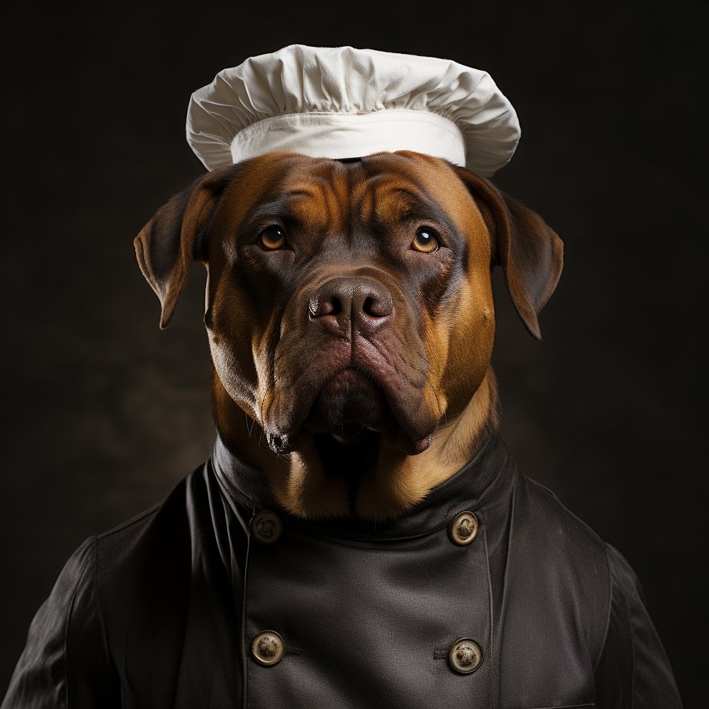 Chef Dishes Photos Canvas Painting Dog