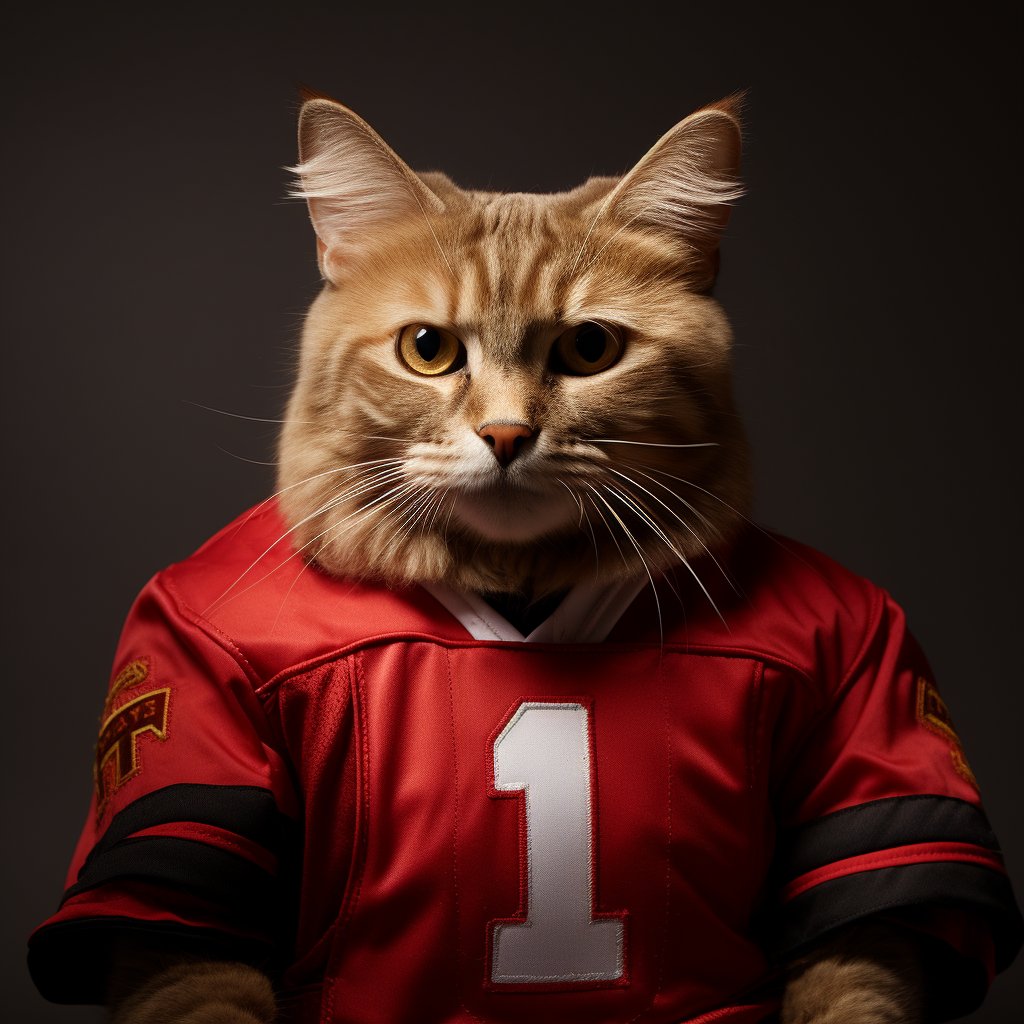 Football Player Art Funny Cute Cat Photos