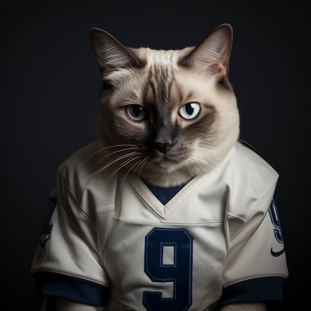 Football Digital Art Canvas Cat Painting