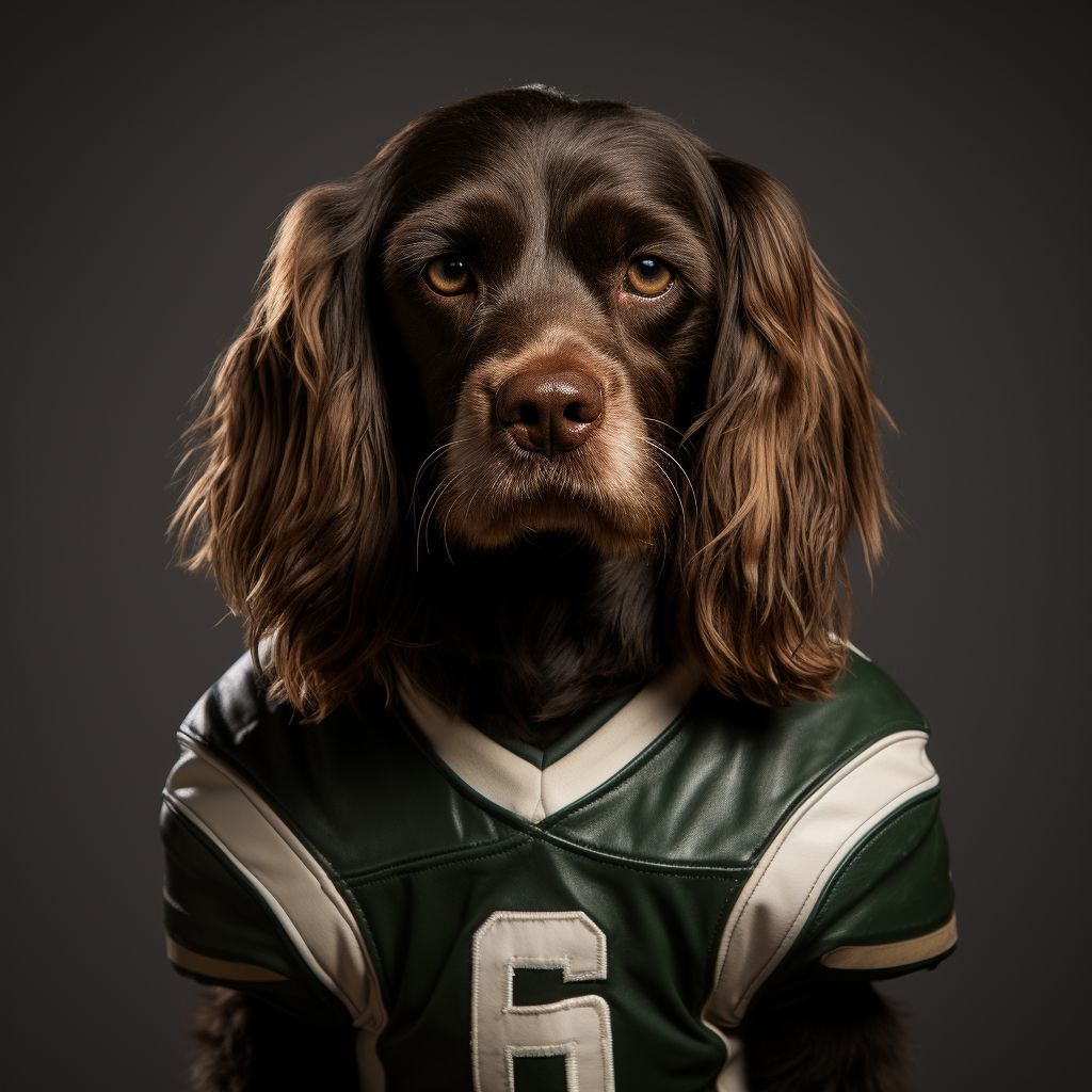 Football Art Canvas Custom Dog Canvas Portrait