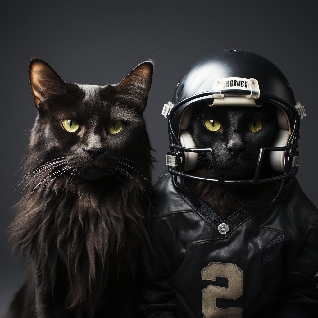 American Football Wall Art Prints Weird Cat Portrait Images