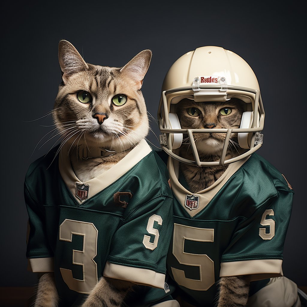 American Football Arte Cute Cat Portrait Images Wallpaper
