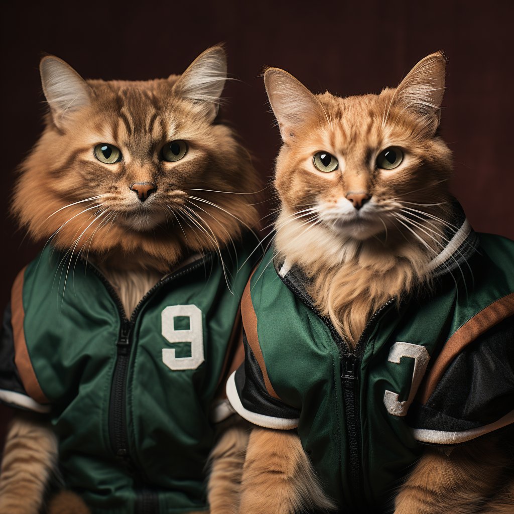 American Football Art Posters Female Cat Portrait Images