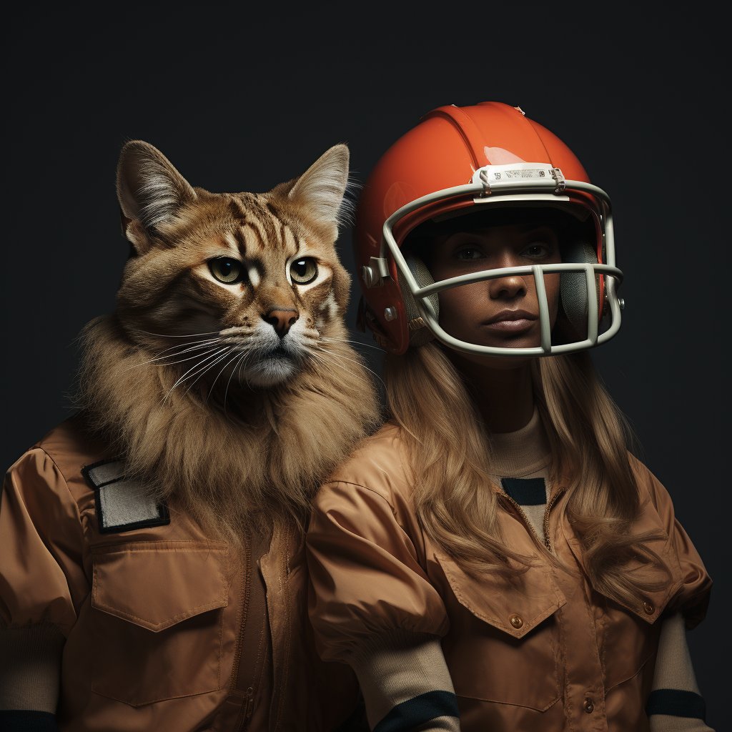 American Framed Football Art Best Cat Portrait Images