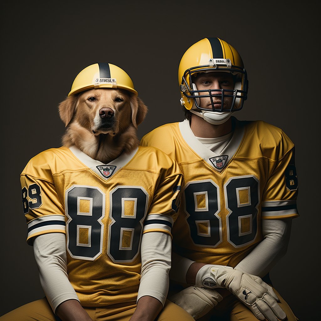 Football Photoshoot Dog Portrait Art Prints
