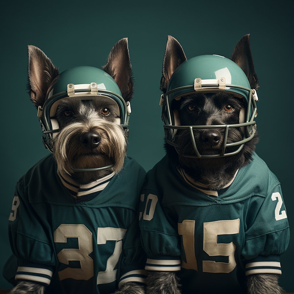 American Football Player Photo Dog Portrait Art Photography