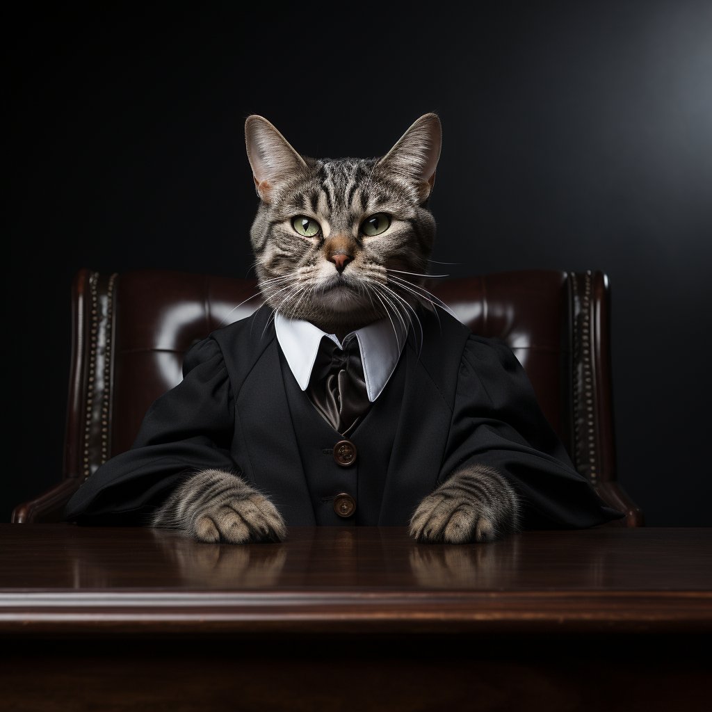Law And Order Art Smart Cat Portrait Images