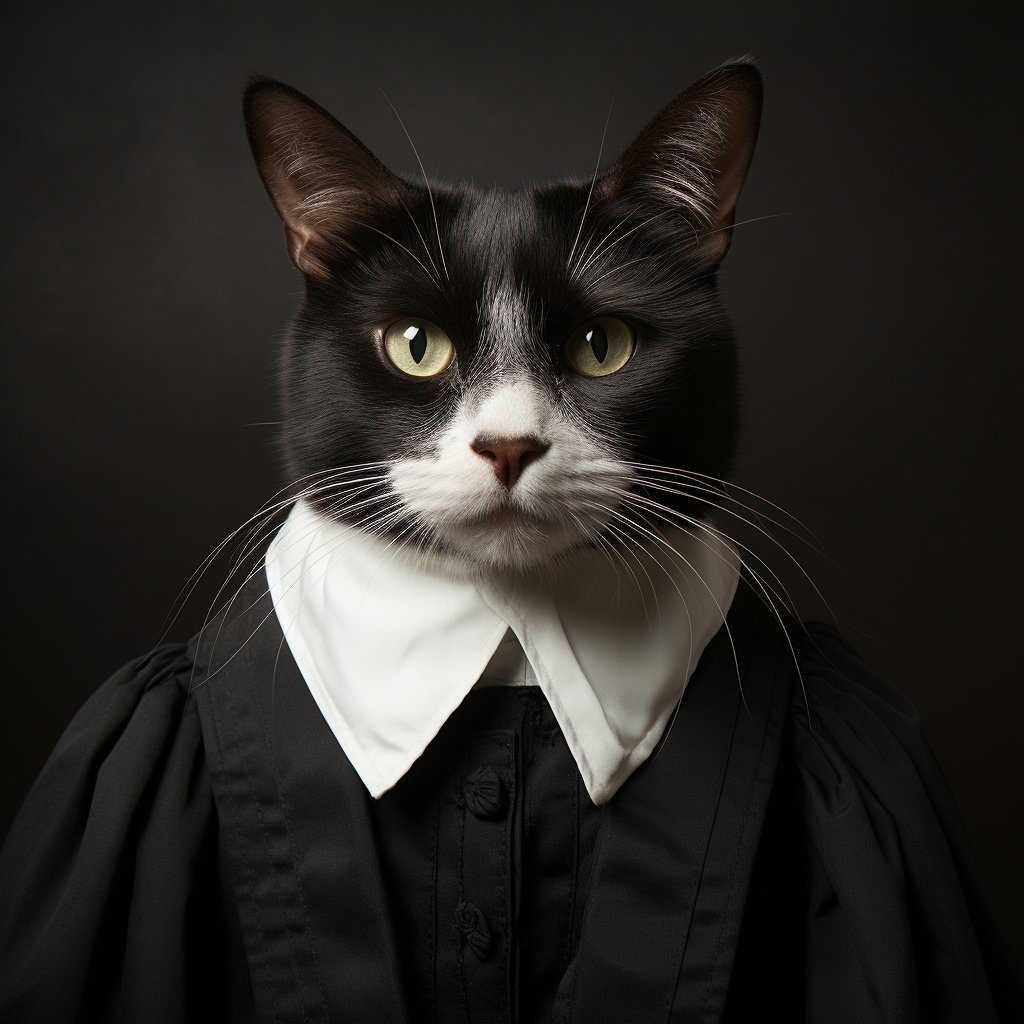 Judicial Symbolism Visuals Cat Digital Canvas Art