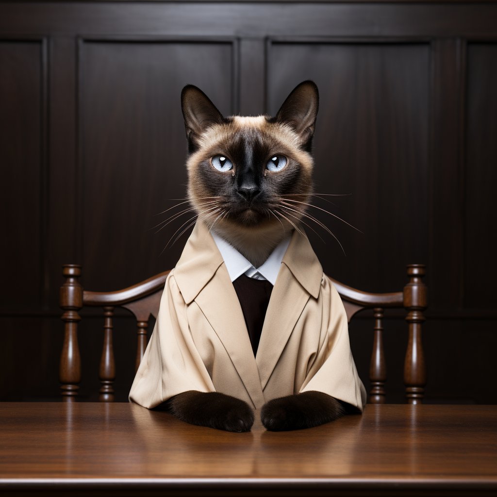Courtroom Demeanor Imagery Surreal Cat Canvas Art