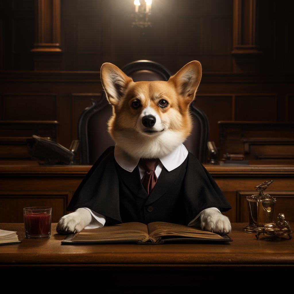 Juridical Symbolism Visuals Personalized Dog Canvas Prints