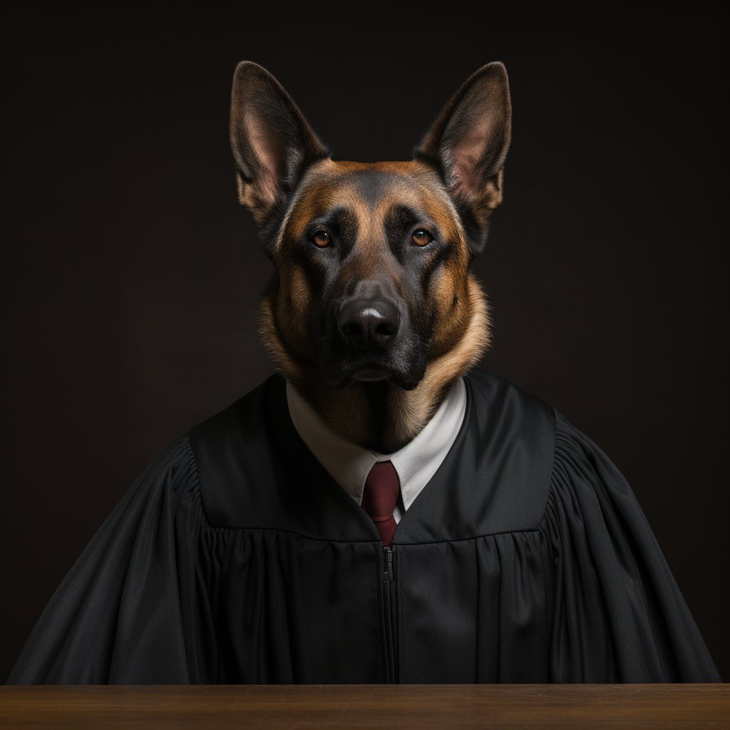 Legal Ethics On Display Canvas Print On Demand Dog