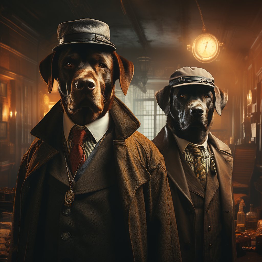 Detective Digital Image Funny Canvas Pet Paintings