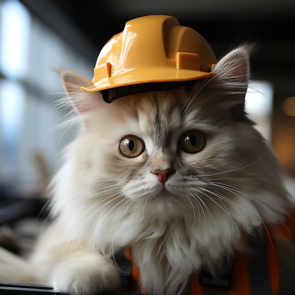 Construction Expert Cats In Art Image