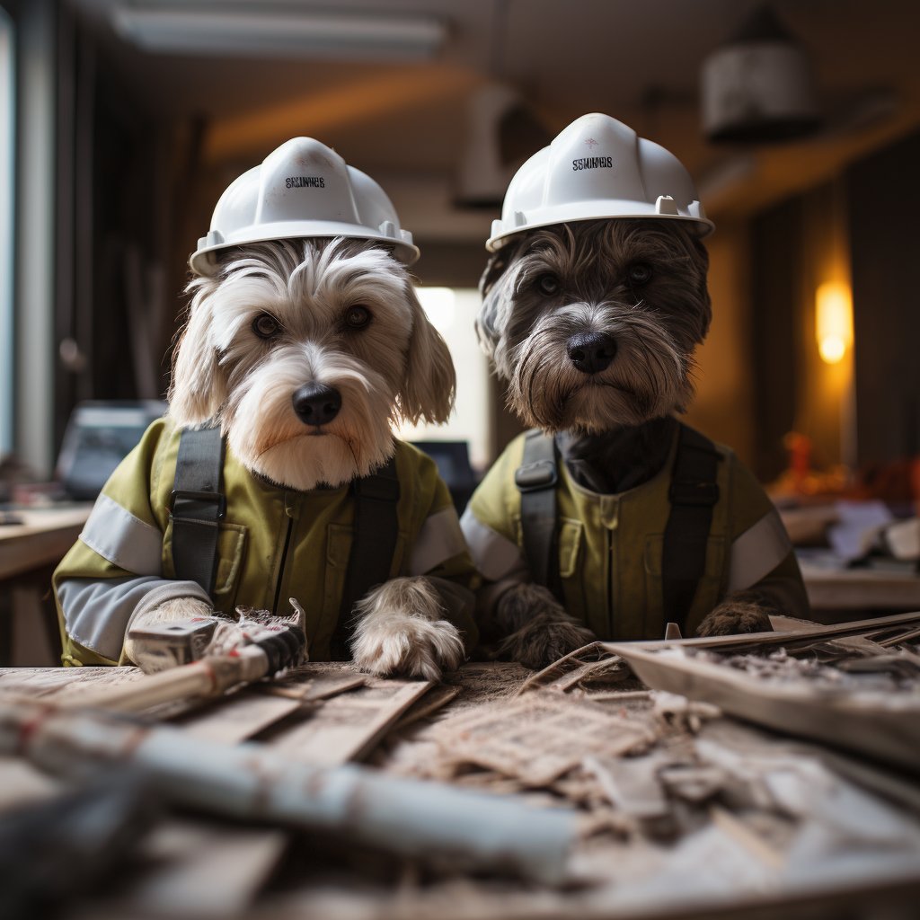 Proactive Construction Worker Pop Art Image Bulldog
