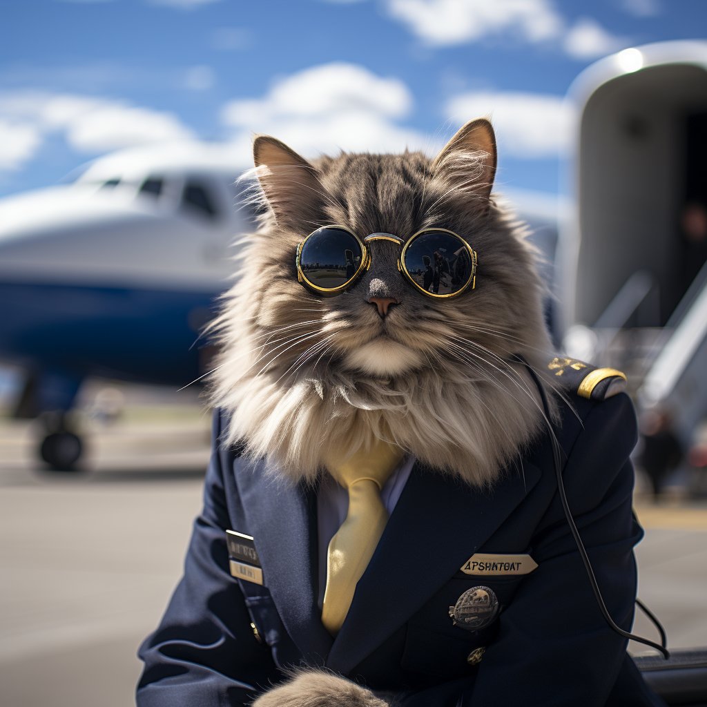 Admired Pilot Art Photo Deco Cat