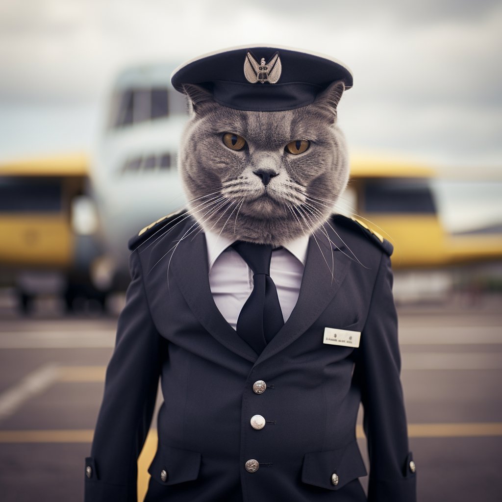 Renowned Airman Whimsical Cat Art Photo