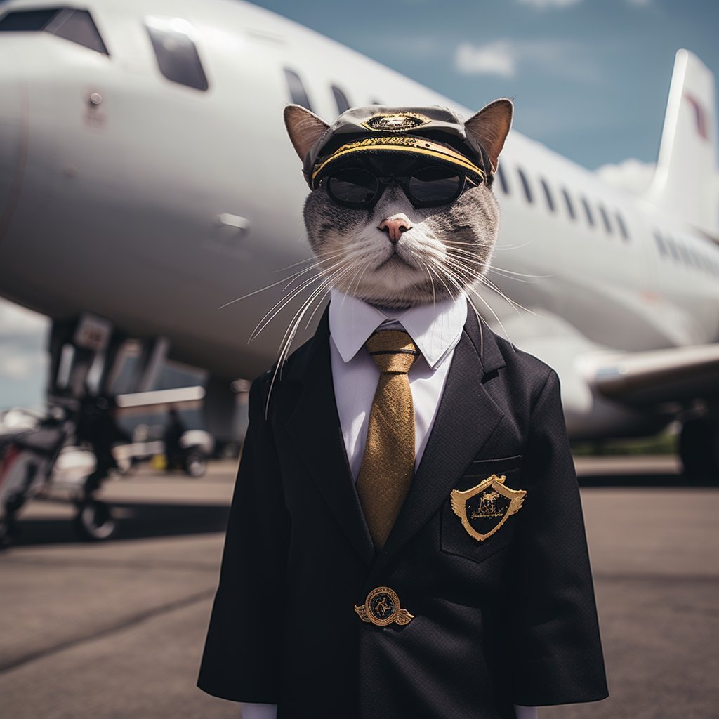 Seasoned Airman Weird Cat Art Photo
