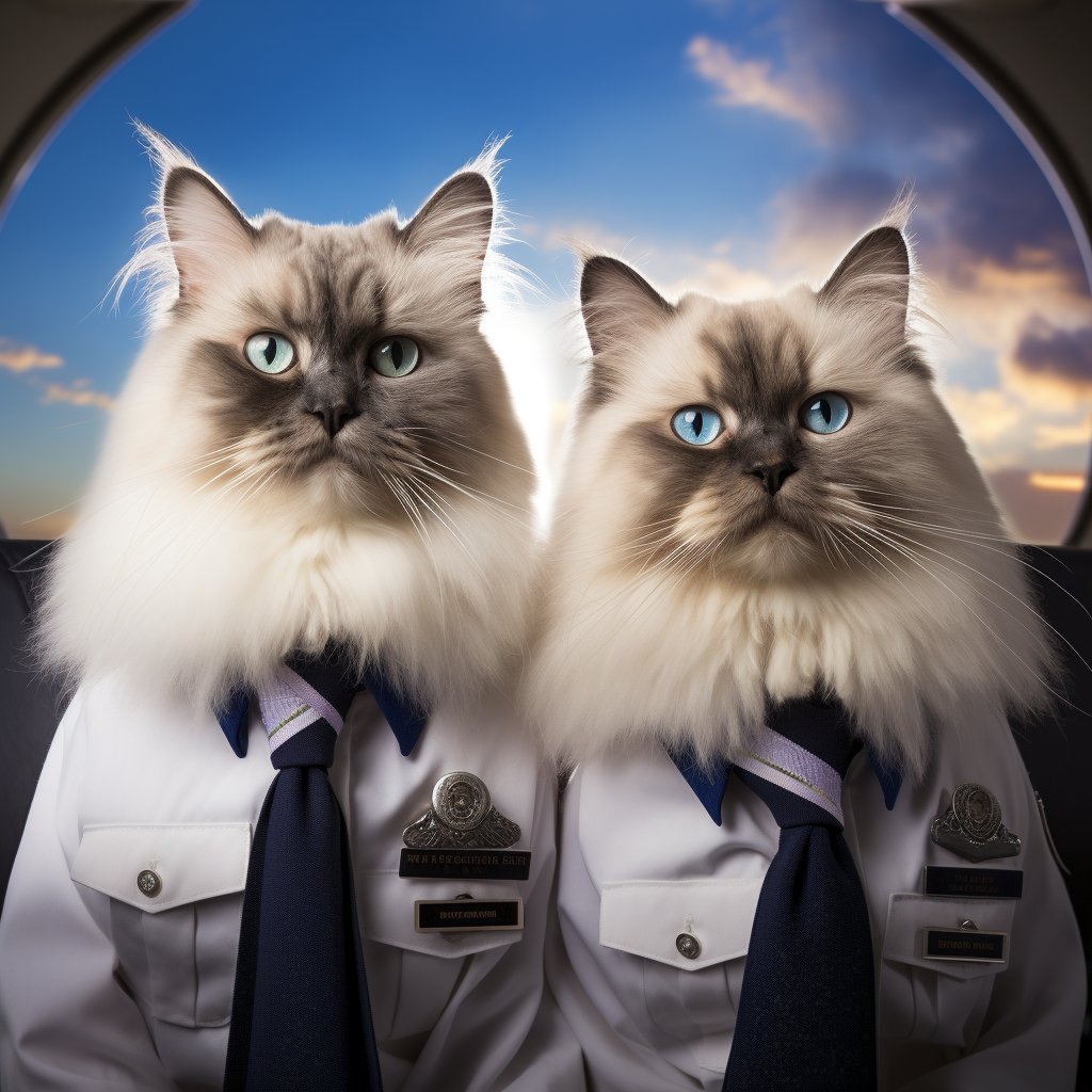 Admirable Aviator Cat Character Art Photo