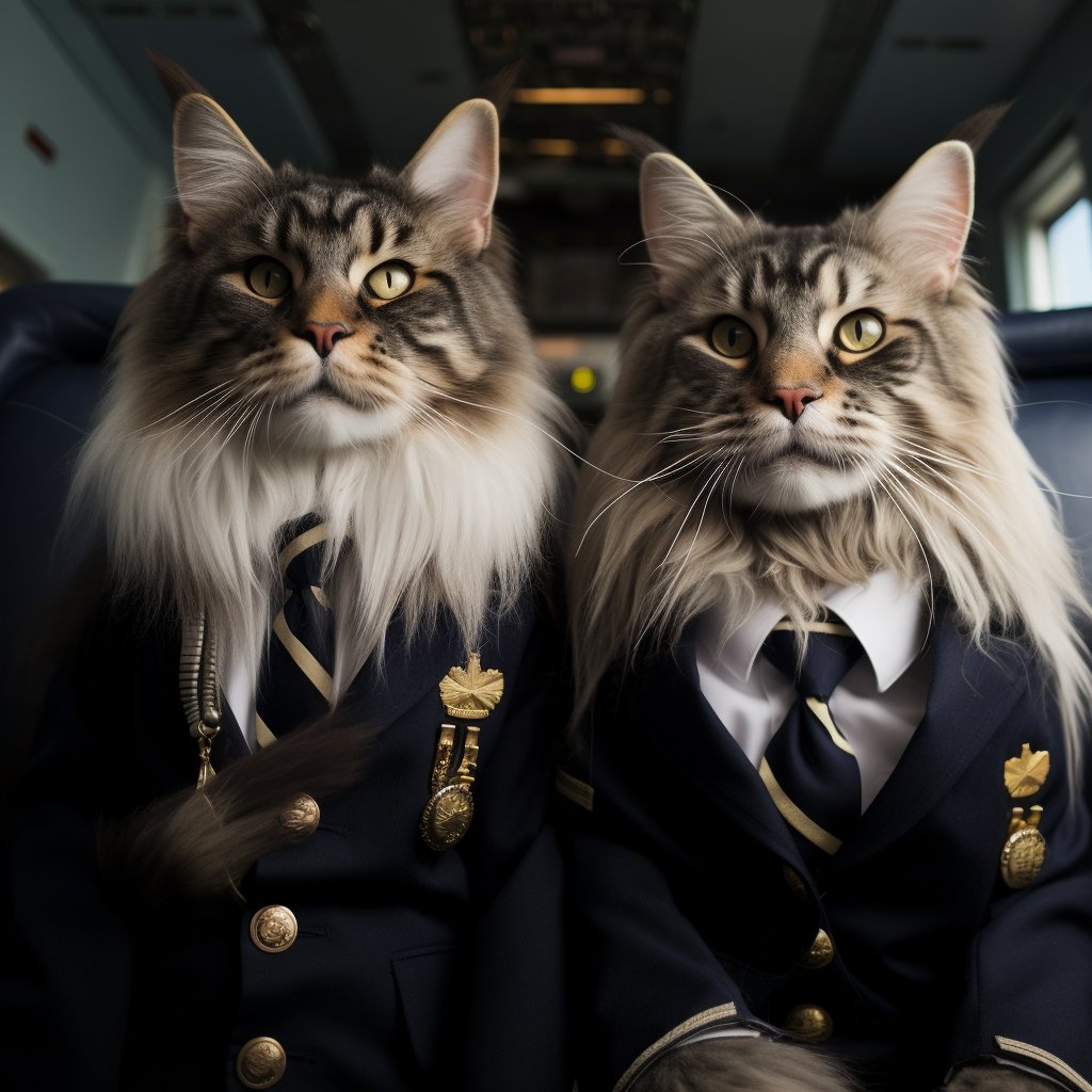 Seasoned Pilot Art Photo With Cat