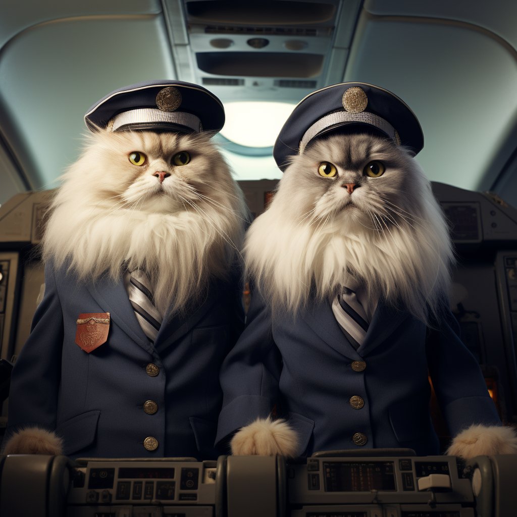 Pioneering Aviator Contemporary Cat Art Photo