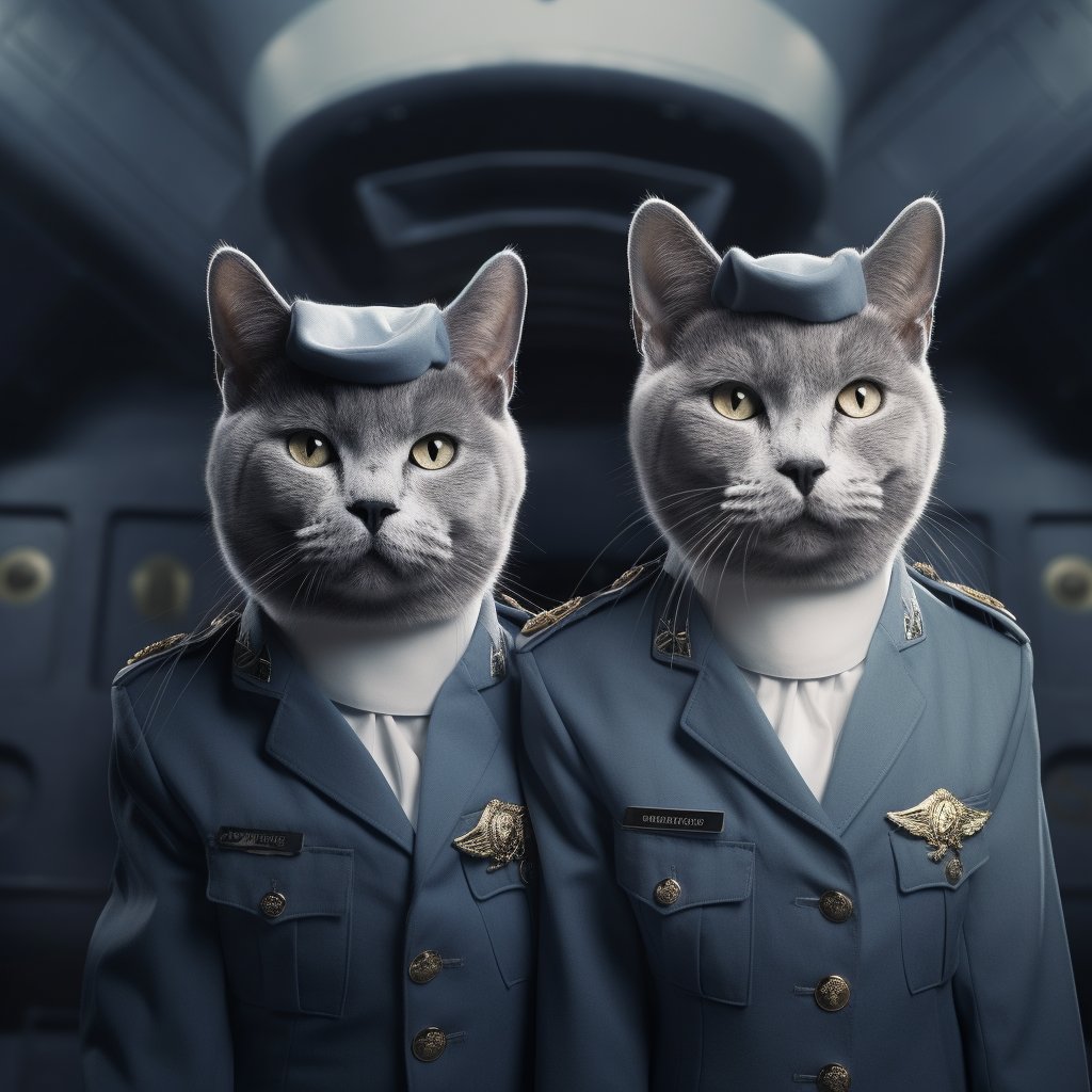 Charismatic Aviator Cats In Art Picture