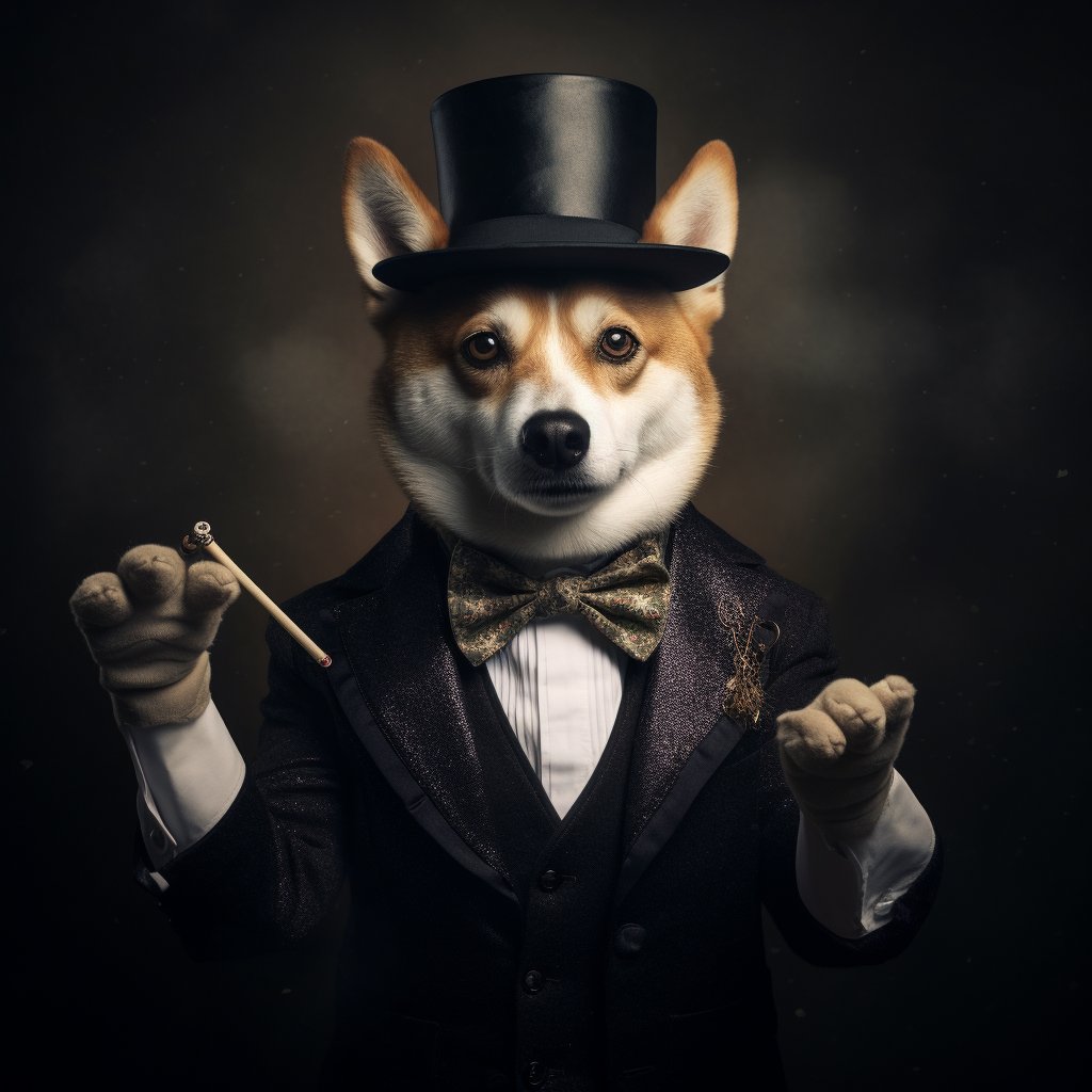 Magician Party Husky Dog Art Photo
