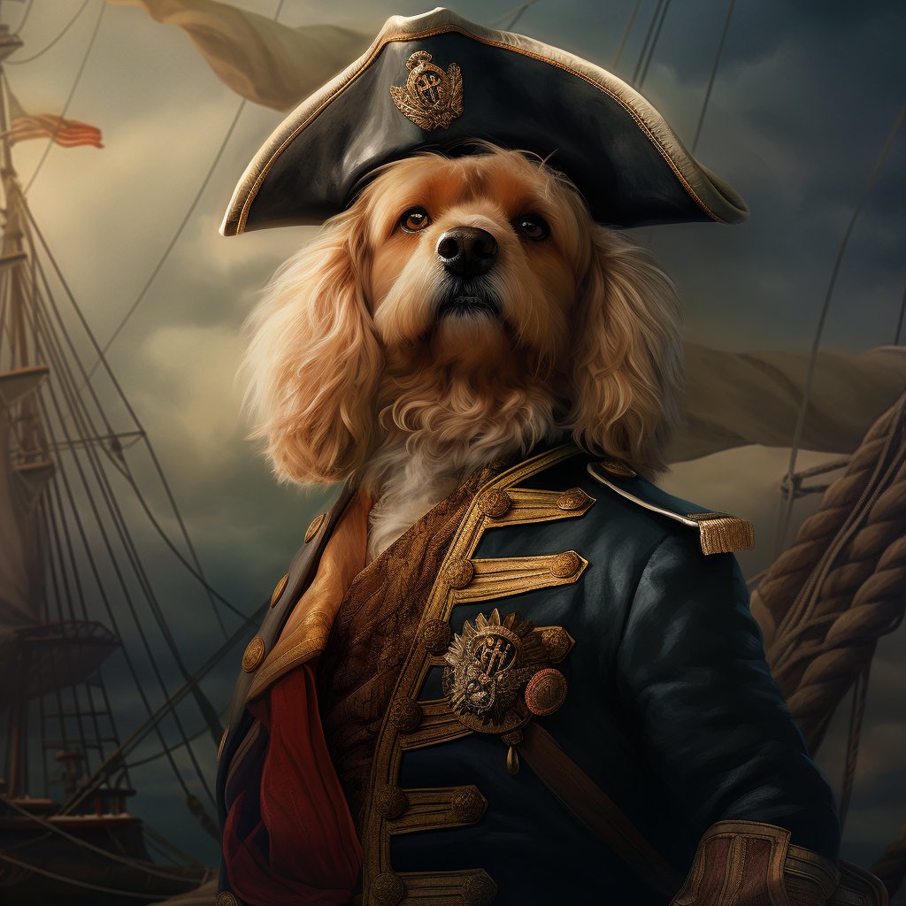 Resourceful Admiral Man And Dog Art Photo