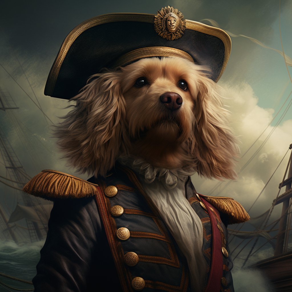 Visionary Naval Admiral Custom Dog Art Photo Canvas